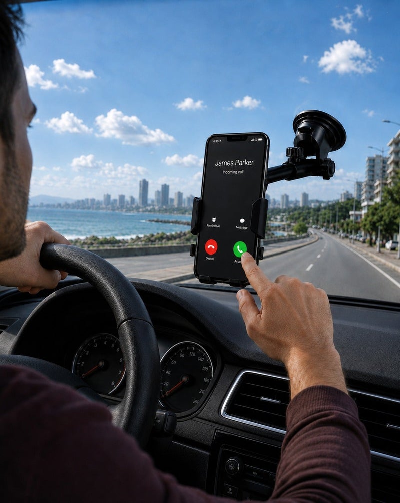 O2. 360° Rotating Car Phone Holder – Adjustable Dashboard & Windshield Mount with Strong Suction Cup, Universal Smartphone Stand for Hands-Free Driving - Image 5