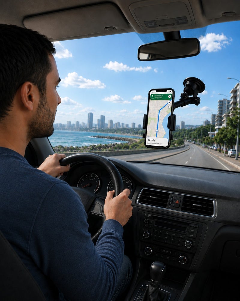 O2. 360° Rotating Car Phone Holder – Adjustable Dashboard & Windshield Mount with Strong Suction Cup, Universal Smartphone Stand for Hands-Free Driving - Image 4