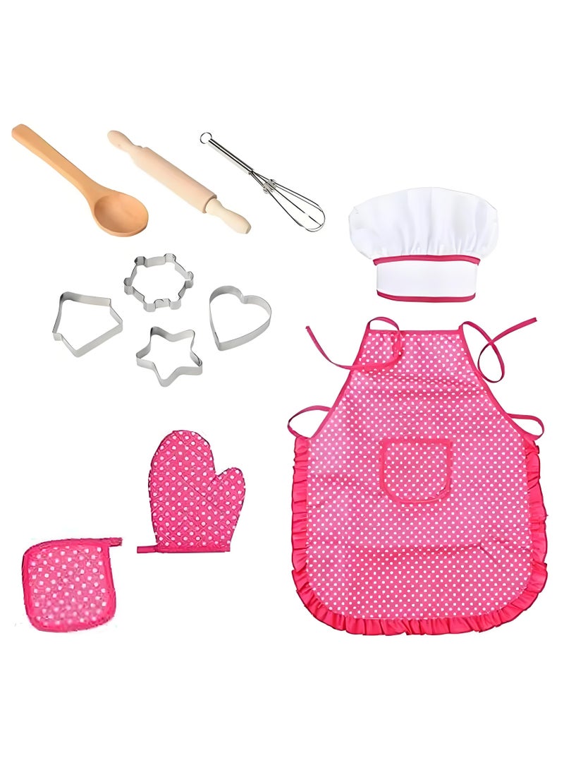 11-piece kitchen cooking toy set for kids, including apron and chef hat  - Image 1