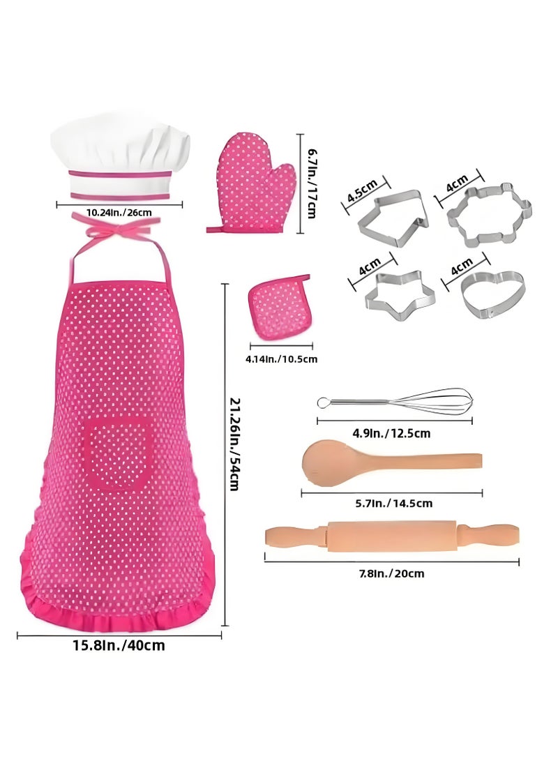11-piece kitchen cooking toy set for kids, including apron and chef hat  - Image 2