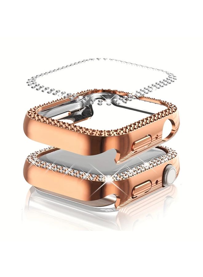 علبة ساعة مقاومة للصدمات مزدوجة الصف باللون الفضي مقاس 45 ملم لساعة iWatch 1 2 3 4 5 6 7 8 9 SE - Image 5