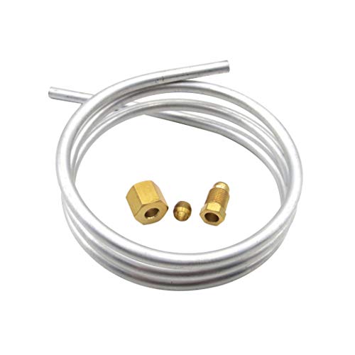 Meter Star 0.24"(6mm) Aluminum Tubing with compression olive Fittings M10x1 female and Male Length 1 meter/39 inch gas water heater parts - Image 1