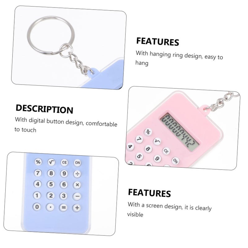 2 Pack Calculator Keychain Pendant Desk Toy Party Favors For Kids Adorable Design Multi Purpose Accessory - Image 5