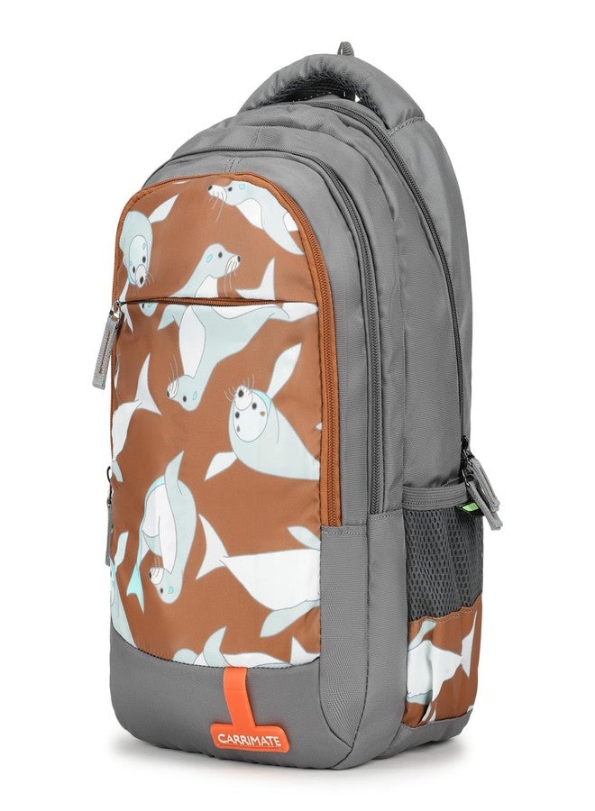 Carrimate Snuggle School Bag for Kids Boys & Girls | 20L Capacity Backpack with 3 Compartments and Bottle Holder | Lightweight Soft Polyester Fabric | Stylish Designs With Front Zipper Kids School Bag - Image 3