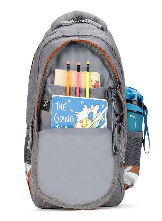 Carrimate Snuggle School Bag for Kids Boys & Girls | 20L Capacity Backpack with 3 Compartments and Bottle Holder | Lightweight Soft Polyester Fabric | Stylish Designs With Front Zipper Kids School Bag - Image 4