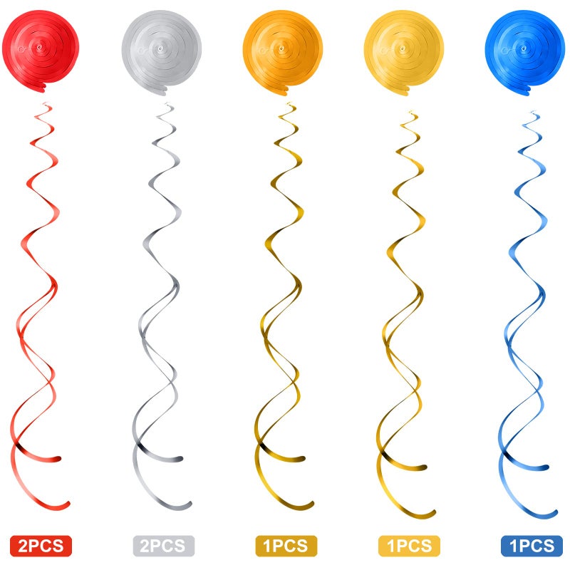 Zonon 30 Pcs Carnival Hanging Swirl Decorations Colorful Circus Animal Party Supplies Carnival Baby Shower Decor Double Sided Ceiling Circus Streamers for Kids Birthday Baby Shower Party Favors - Image 4