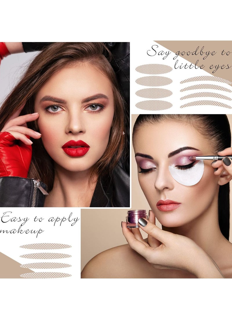 SYOSI - Eyelid Lift Strips, 480 Lace Double Eyelid Patches with Forked Bar and Tweezers Mesh Natural Invisible Non-marking Self-adhesive Eyelid Patches for Heavy Continuous Droopy Single Eyelid (Skin Tone) - Image 1