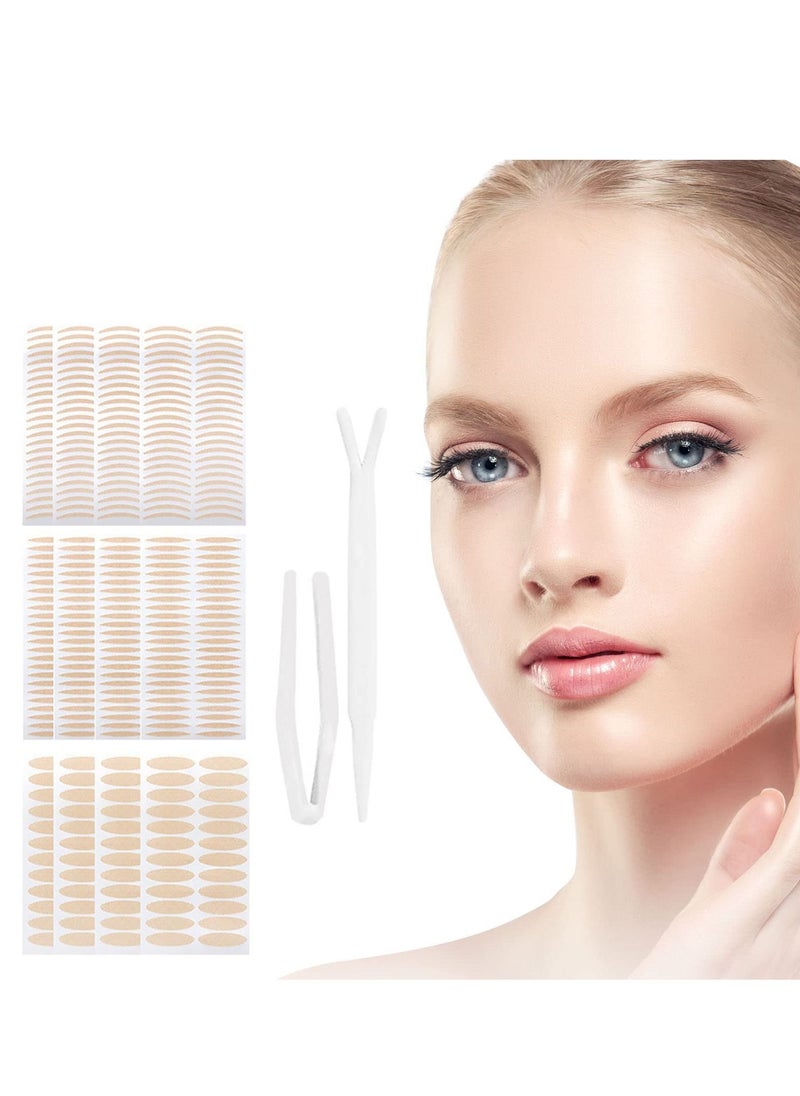 SYOSI - Eyelid Lift Strips, 480 Lace Double Eyelid Patches with Forked Bar and Tweezers Mesh Natural Invisible Non-marking Self-adhesive Eyelid Patches for Heavy Continuous Droopy Single Eyelid (Skin Tone) - Image 1
