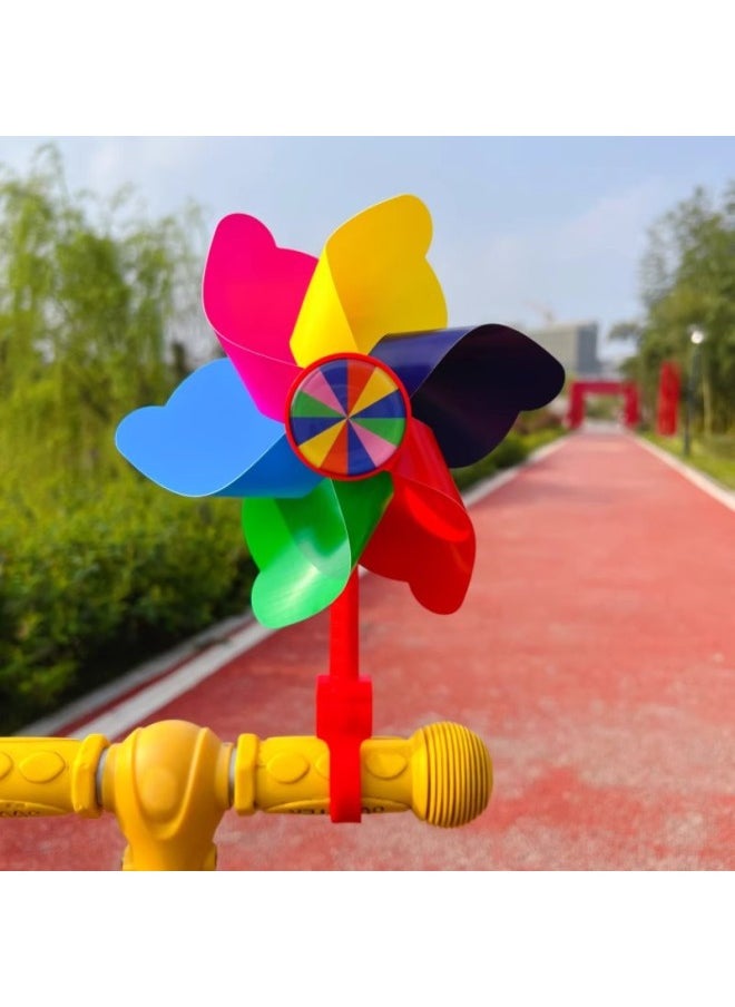 Children's Bicycle Windmill Baby Scooter Ribbon Stroller Outdoor Rotating Bicycle Ribbon Decorative Toy Accessories-Color:Red Little Nezha (aluminum Cover Model)  - Image 2