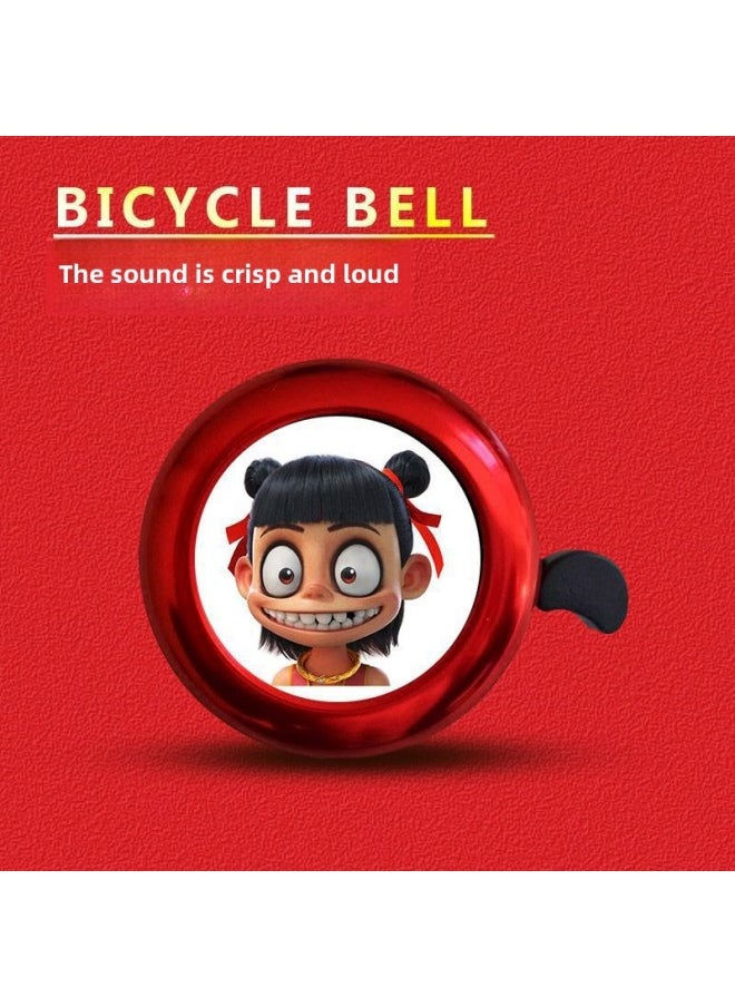 Children's Bicycle Windmill Baby Scooter Ribbon Stroller Outdoor Rotating Bicycle Ribbon Decorative Toy Accessories-Color:Red Little Nezha (aluminum Cover Model)  - Image 1