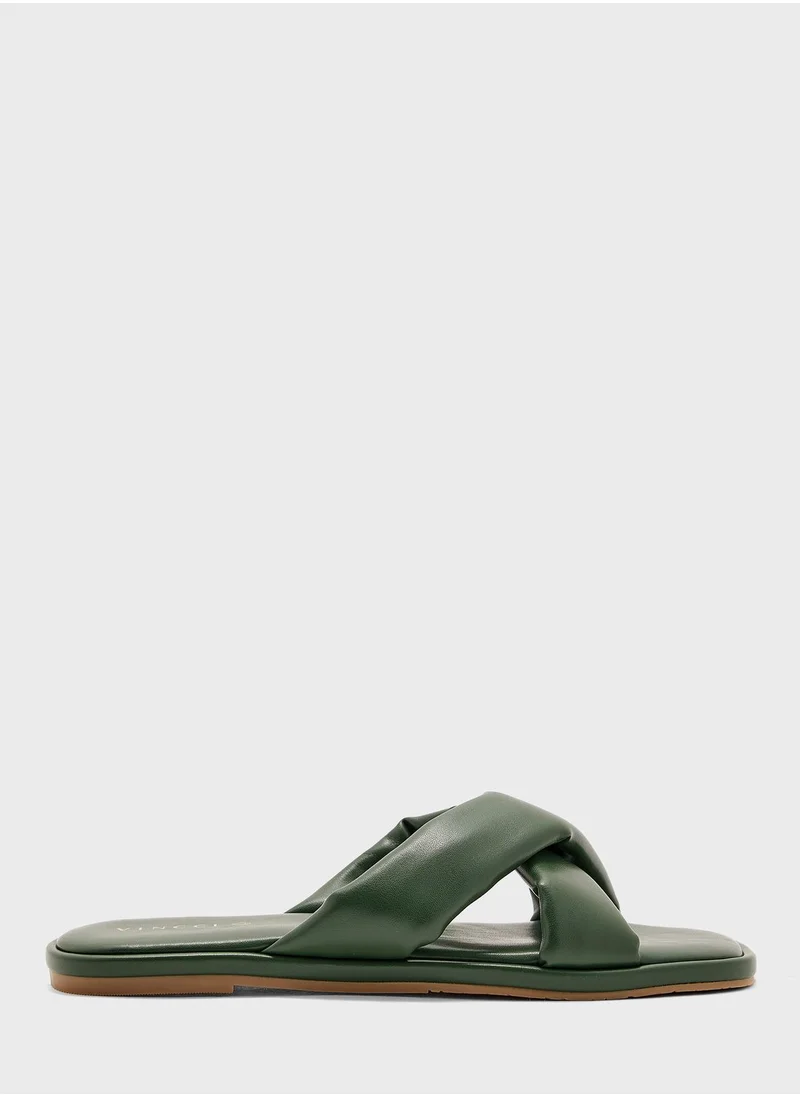 Vincci Cross Strap Flat Sandals