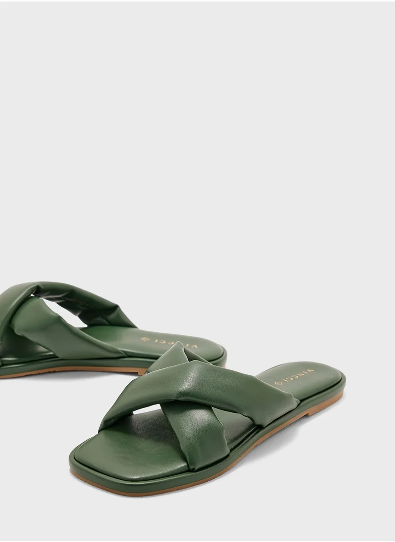 Vincci Cross Strap Flat Sandals
