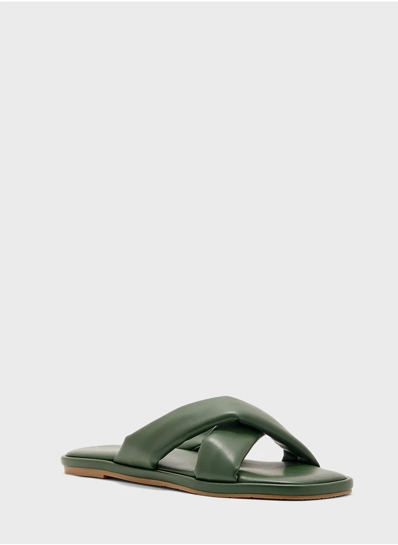 Vincci Cross Strap Flat Sandals