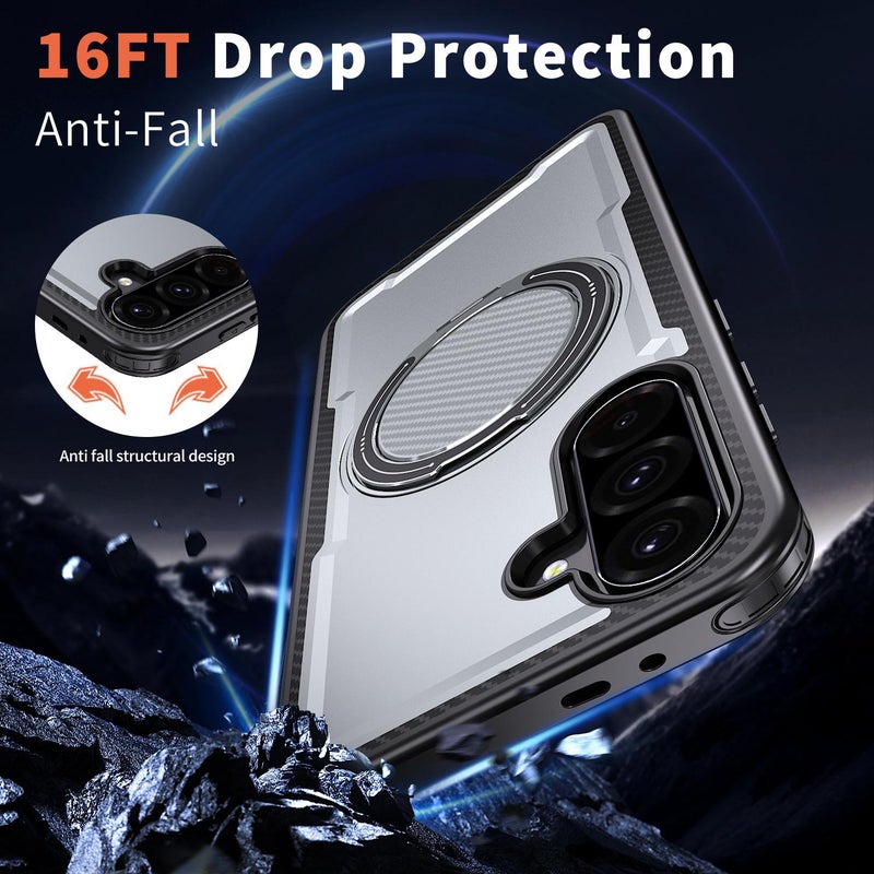 إيروريكس جراب هاتف Kalebol Metal Magsafe قابل للدوران 360 درجة لهاتف Samsung Galaxy A17 5G (رمادي) - Image 3