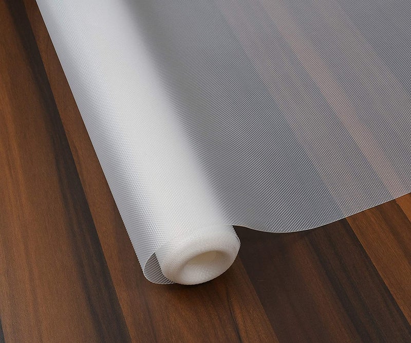 Yellow Weaves PVC Kitchen Mat Fridge Mats 60 cm X 3 Meters Anti Slip Roll, Shelf Liners Sheet for Kitchen, Shelves, Cabinet, Drawer, Wardrobe, Refrigerator, Table (White) - Image 1