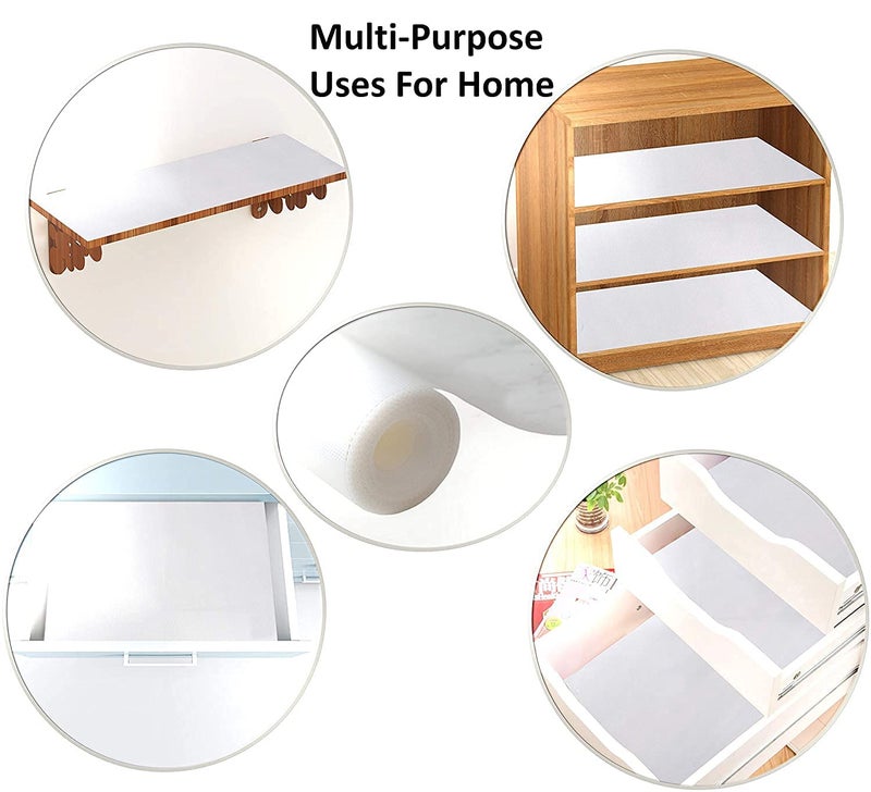 Yellow Weaves PVC Kitchen Mat Fridge Mats 60 cm X 3 Meters Anti Slip Roll, Shelf Liners Sheet for Kitchen, Shelves, Cabinet, Drawer, Wardrobe, Refrigerator, Table (White) - Image 2