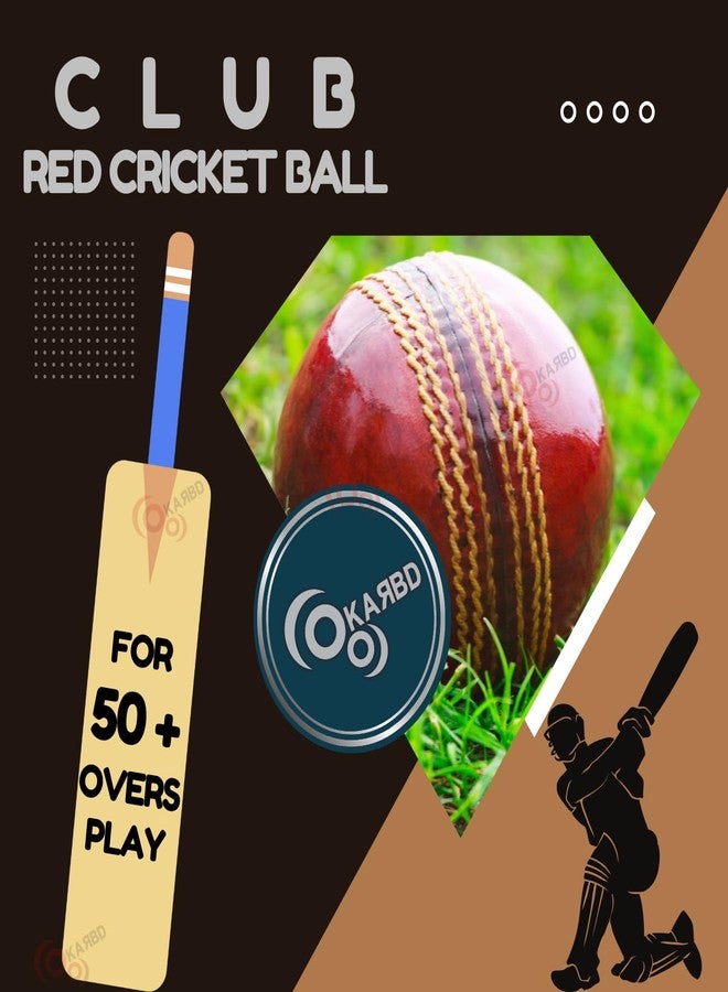 KARBD Cricket Ball Leather 4 Piece Professional Hand Stitching Waterproof Coating Season Ball for Tournament Club Matches (50+ Overs, Club White, Red & Pink, Combo Pack Set of 3) - Image 4