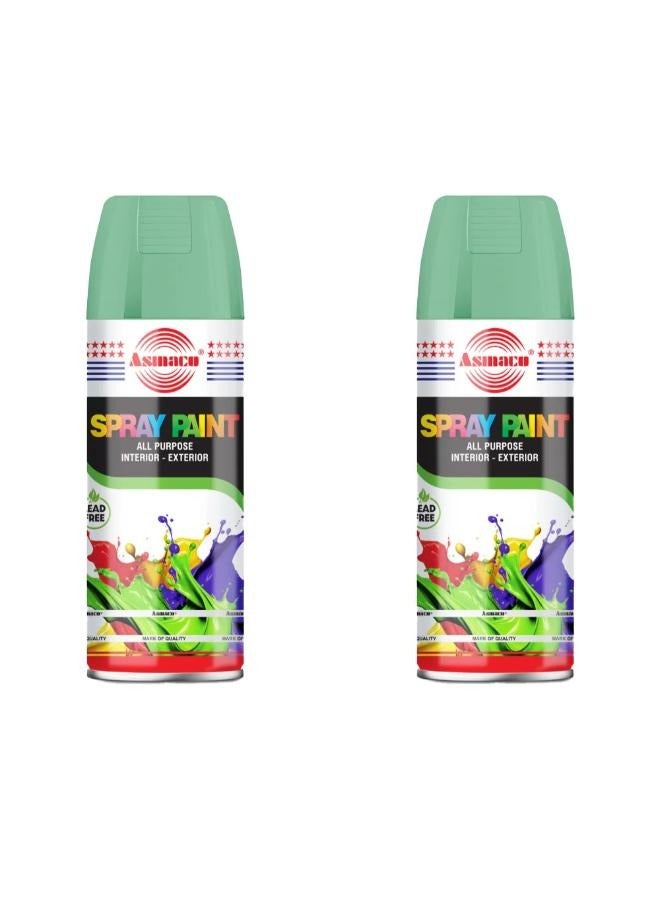 Asmaco Spray Paint - Light Green - 400 Ml - Set of 02