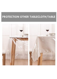 SYOSI Rectangle Vinyl Tablecloth100% Waterproof Heavy Duty Oil Spill Proof Stain Resistant Plastic PU Table Cover with Flannel Backing for Kitchen Dining Parties120*200cm  - Image 3