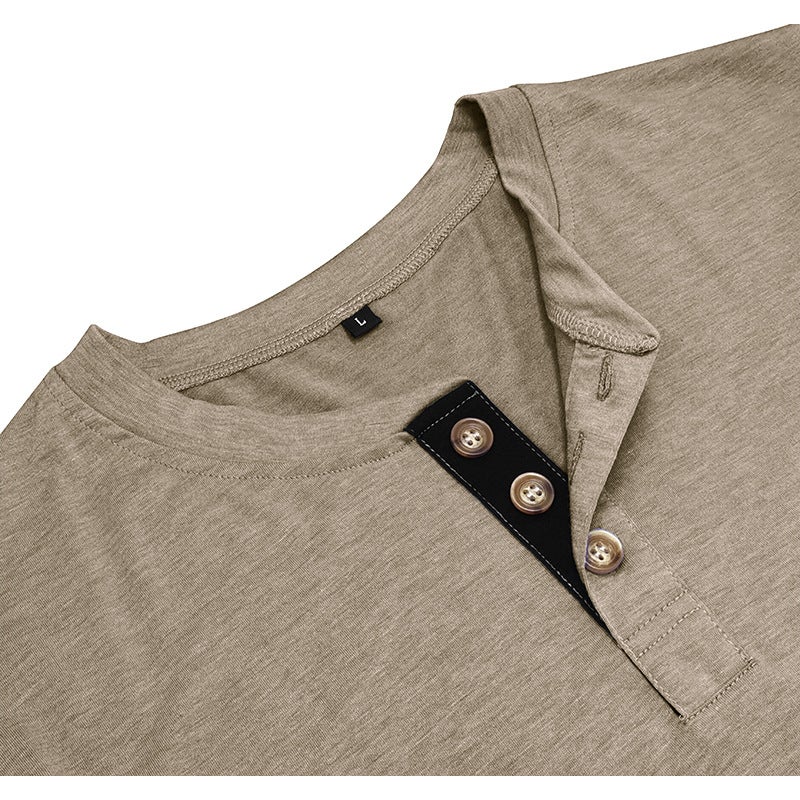 Men'S Long Sleeve Round Neck T-Shirt Men'S Base Shirt Men'S T-Shirt Henry Collar Top - Image 5