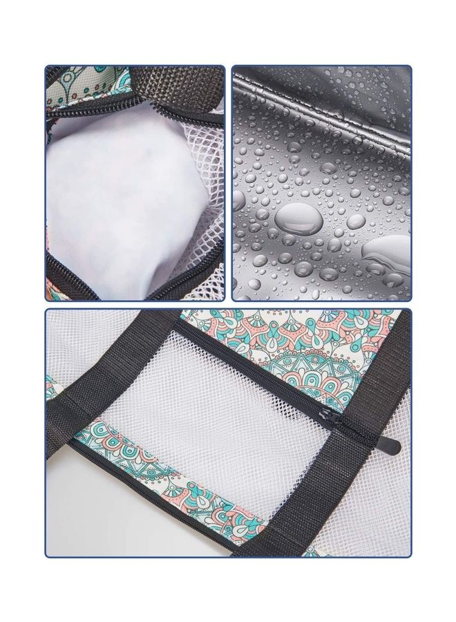 NIBEMINENT Mesh Beach Picnic Bag With Insulated Cooler Compartment - Image 5