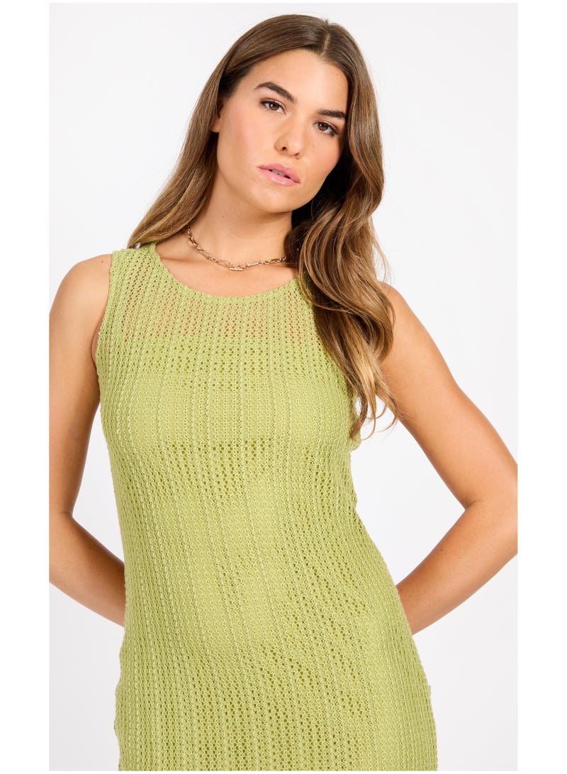 ليتل مسترس فستان بدون أكمام محبوك - Image 3