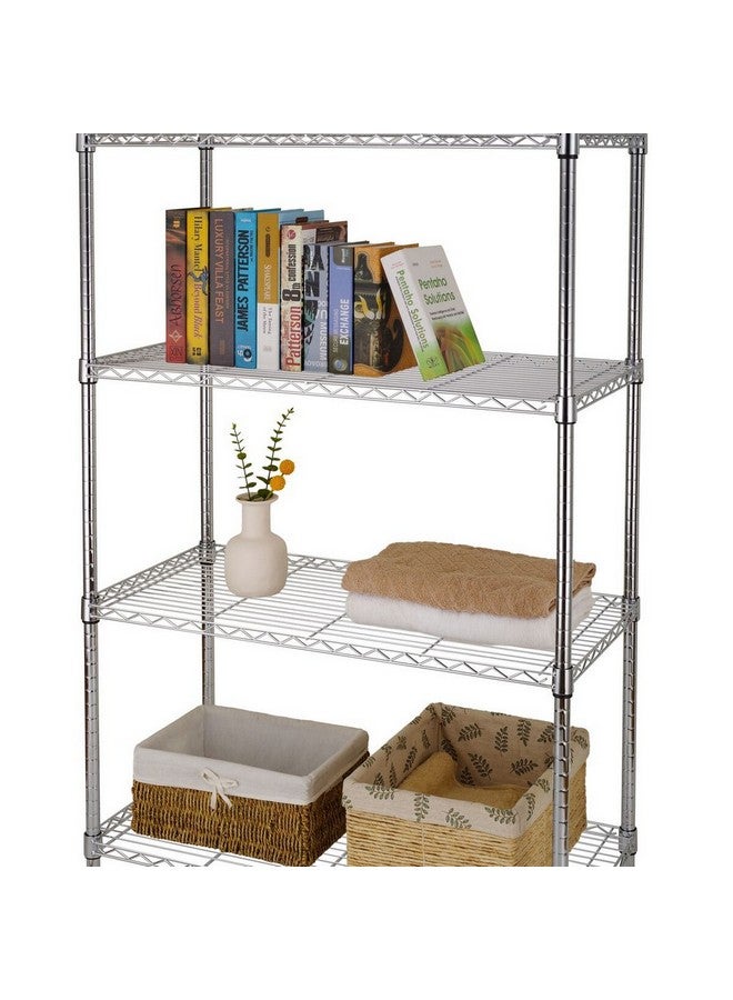 HoneyBee 4-Tier Free Standing Durable Wire Storage Rack Chrome 140 x 45 x 90 cm FW-901159B - Image 1