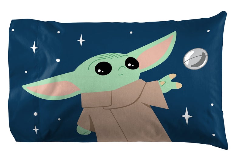 Jay Franco Star Wars The Mandalorian Hello Grogu Queen Size Sheet Set - 4 Piece Set Super Soft and Cozy Kids Bedding - Fade Resistant Microfiber Sheets (Official Star Wars Product) - Image 3