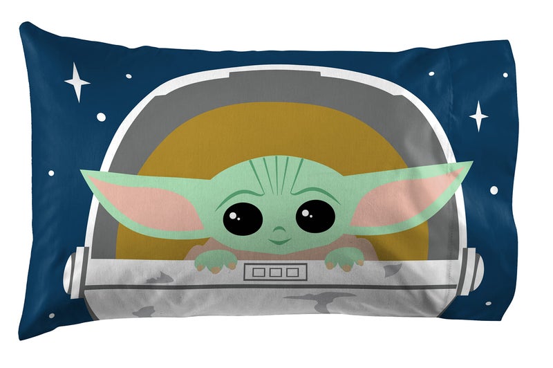 Jay Franco Star Wars The Mandalorian Hello Grogu Queen Size Sheet Set - 4 Piece Set Super Soft and Cozy Kids Bedding - Fade Resistant Microfiber Sheets (Official Star Wars Product) - Image 4