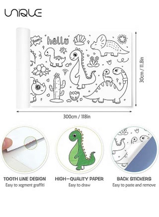 30X300cm Drawing Paper Roll for Kids, Coloring Paper Roll Painting Drawing Color Filling Paper, Coloring Poster Drawing Roll Coloring Book DIY Arts Crafts for Preschool Kindergarten Classroom - view 2