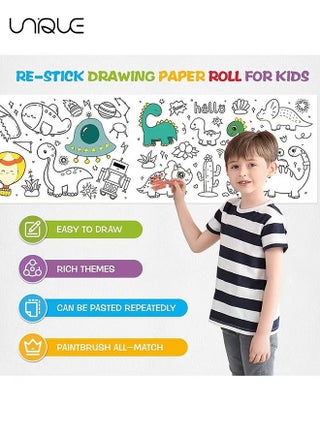 30X300cm Drawing Paper Roll for Kids, Coloring Paper Roll Painting Drawing Color Filling Paper, Coloring Poster Drawing Roll Coloring Book DIY Arts Crafts for Preschool Kindergarten Classroom - view 4