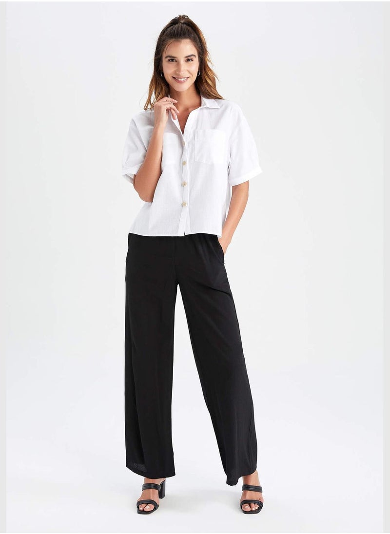DeFacto - Oversized Fit Linen Look Long Sleeve Shirt - Image 1