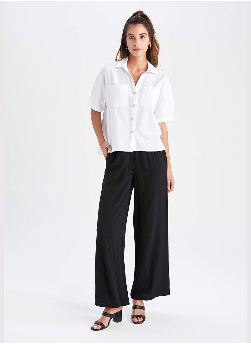 DeFacto - Oversized Fit Linen Look Long Sleeve Shirt - Image 1