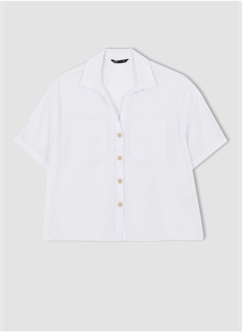 DeFacto - Oversized Fit Linen Look Long Sleeve Shirt - Image 1