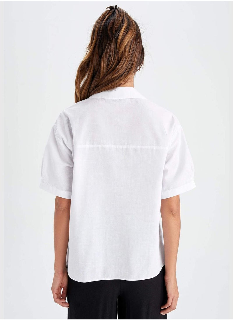 DeFacto - Oversized Fit Linen Look Long Sleeve Shirt - Image 1