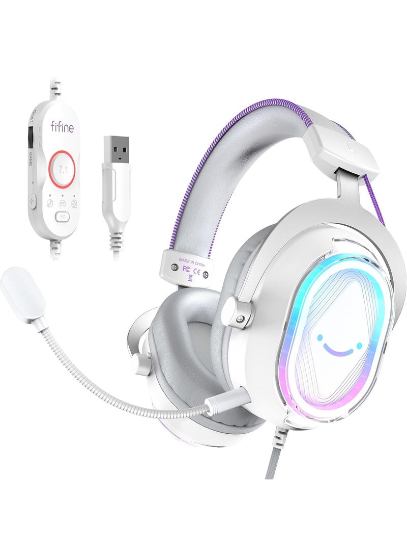 فيفين سماعة الألعاب H13 AmpliGame USB - صوت محيطي 7.1 مع ميكروفون مانع للضوضاء وتوازن بين اللعب والدردشة - Image 1
