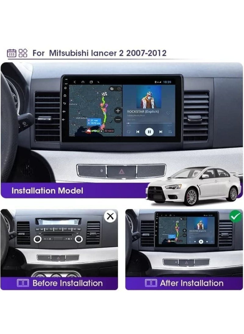 رايموس ميتسوبيشي لانسر شاشة أندرويد 4 جيجابايت رام دعم Apple Carplay Android Auto Wireless QLED شاشة تعمل باللمس DSP Bluetooth AHD كاميرا مضمنة دعم بطاقة SIM - Image 1
