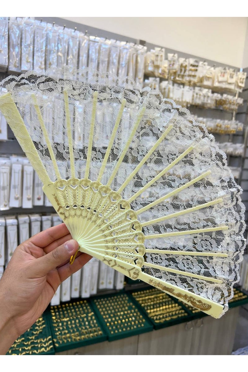 Chinese Style Lace Folding Hand Fan - Elegant Bamboo Flower Fan for Dancing, Weddings, Summer Parties, and Decoration | Traditional Design Portable Folding Fan 