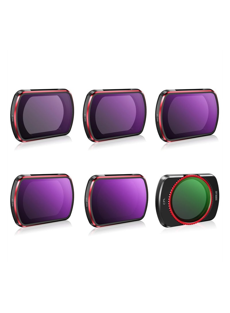 ND Filters Set for DJI Osmo Pocket 3 Creator Combo Accessories - 6 Pack CPL,ND 8,ND 16,ND 32,ND 64,ND256(Magnetic)(Aluminum Version) - Image 1