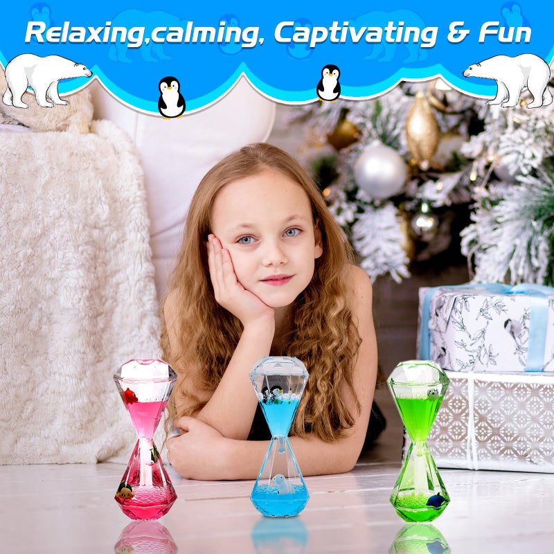 Xinbaohong Liquid Motion Bubbler For Kids And Adults Hourglass Liquid Bubbler Timer For Sensory Play Fidget Toy Stress Management Desk Decor(Blue) - Image 4