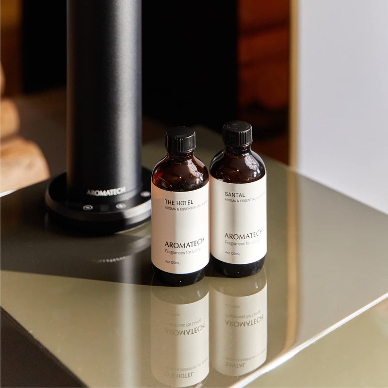 AromaTech Santal & The Hotel Set | Gift Set of Aroma Diffuser Essential Oils Blend of Santal Cardamom, Papyrus, Musk | The Hotel Peach, Red Rose, Pine - 120 Milliliter - Image 5
