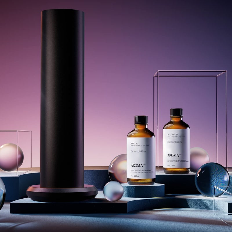 AromaTech Santal & The Hotel Set | Gift Set of Aroma Diffuser Essential Oils Blend of Santal Cardamom, Papyrus, Musk | The Hotel Peach, Red Rose, Pine - 120 Milliliter - Image 4