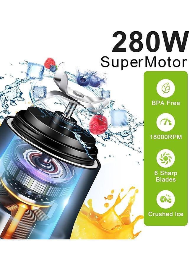 Electric Juicer Blender Bottle,Sports Blender & Smoothie Maker, Shaker cups with Stainless Steel Blades for Ice & Frozen Fruits, Compact & Portable, Black  - Image 3