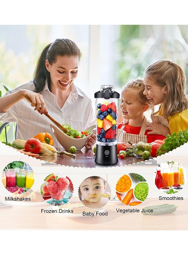 Electric Juicer Blender Bottle,Sports Blender & Smoothie Maker, Shaker cups with Stainless Steel Blades for Ice & Frozen Fruits, Compact & Portable, Black  - Image 5