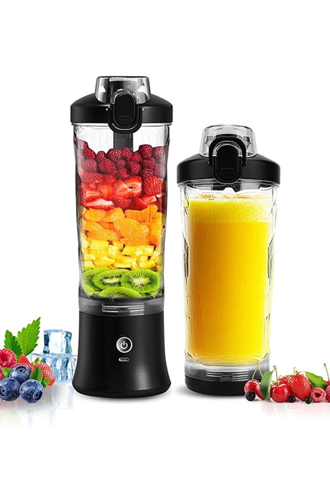 Electric Juicer Blender Bottle,Sports Blender & Smoothie Maker, Shaker cups with Stainless Steel Blades for Ice & Frozen Fruits, Compact & Portable, Black  - Image 1