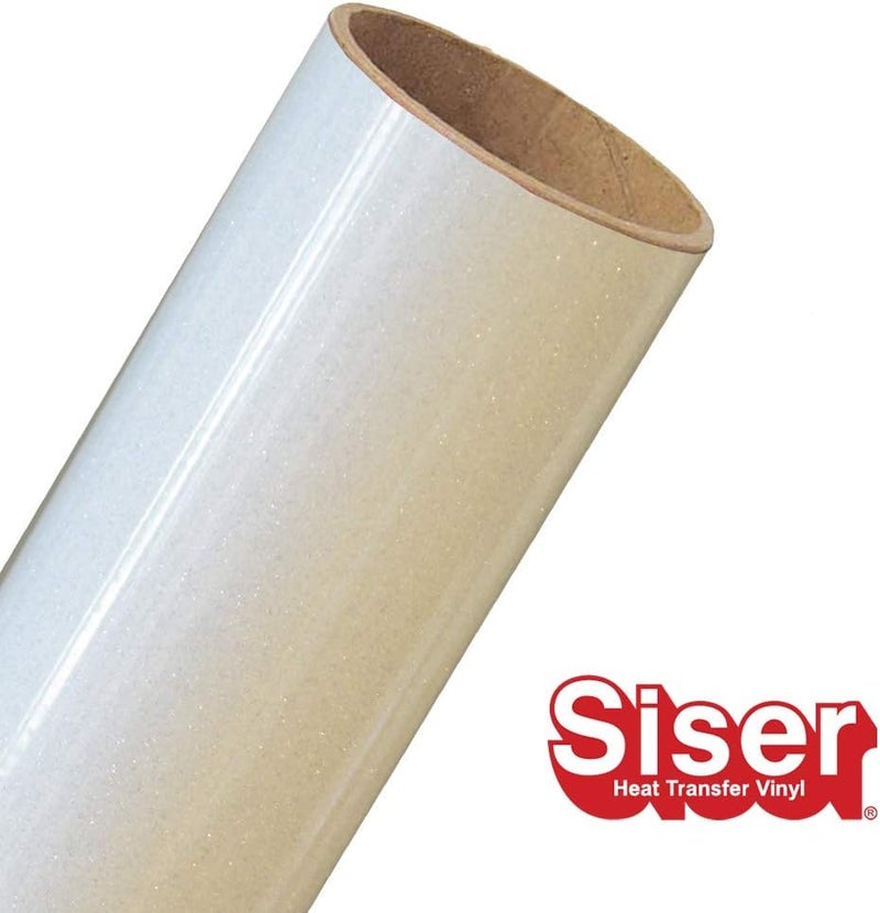 Siser Glitter HTV 118 x5ft Roll  Iron on Heat Transfer Vinyl White - Image 2