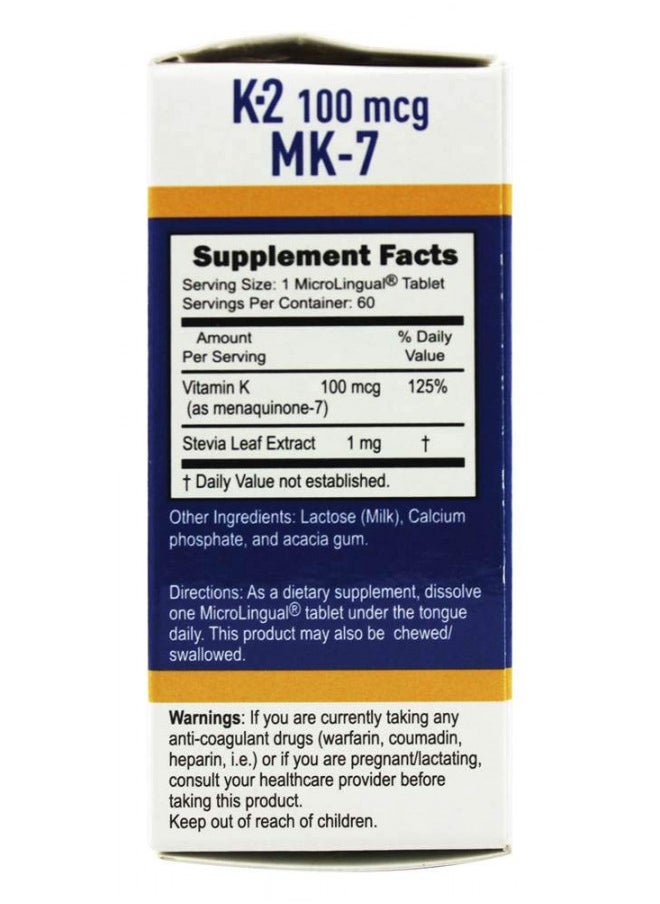Superior Source Superior Source Vitamin K2 MK-7 (Menaquinone-7), 100 mcg, Quick Dissolve Sublingual Tablets, 60 Count, Healthy Bones and Arteries, Immune & Cardiovascular Support, Assists Protein Synthesis, Non-GMO  - Image 3