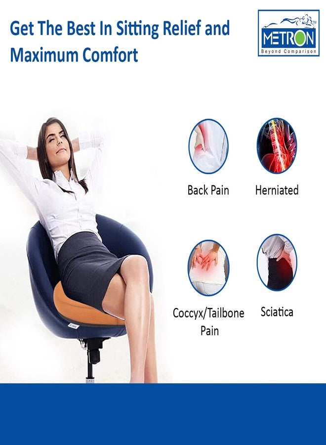 METRON Donut Ring Cushion Pillow for Piles,Orthopedic Firm Support for Coccyx Hemorrhoids,Pain Relief During Pregnancy,Seat Chair Pillow for Tailbone Fistula, Washable Breathable Cover - Image 3