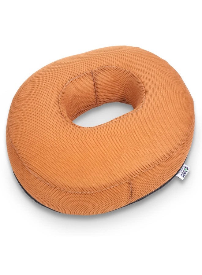 METRON Donut Ring Cushion Pillow for Piles,Orthopedic Firm Support for Coccyx Hemorrhoids,Pain Relief During Pregnancy,Seat Chair Pillow for Tailbone Fistula, Washable Breathable Cover - Image 1