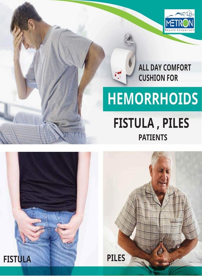 METRON Donut Ring Cushion Pillow for Piles,Orthopedic Firm Support for Coccyx Hemorrhoids,Pain Relief During Pregnancy,Seat Chair Pillow for Tailbone Fistula, Washable Breathable Cover - Image 4